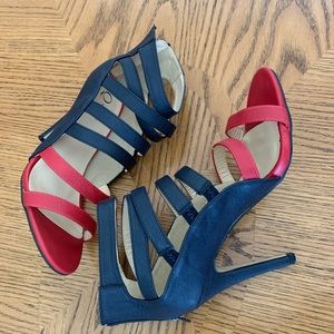 Beautiful Navy Blue & Red Heels